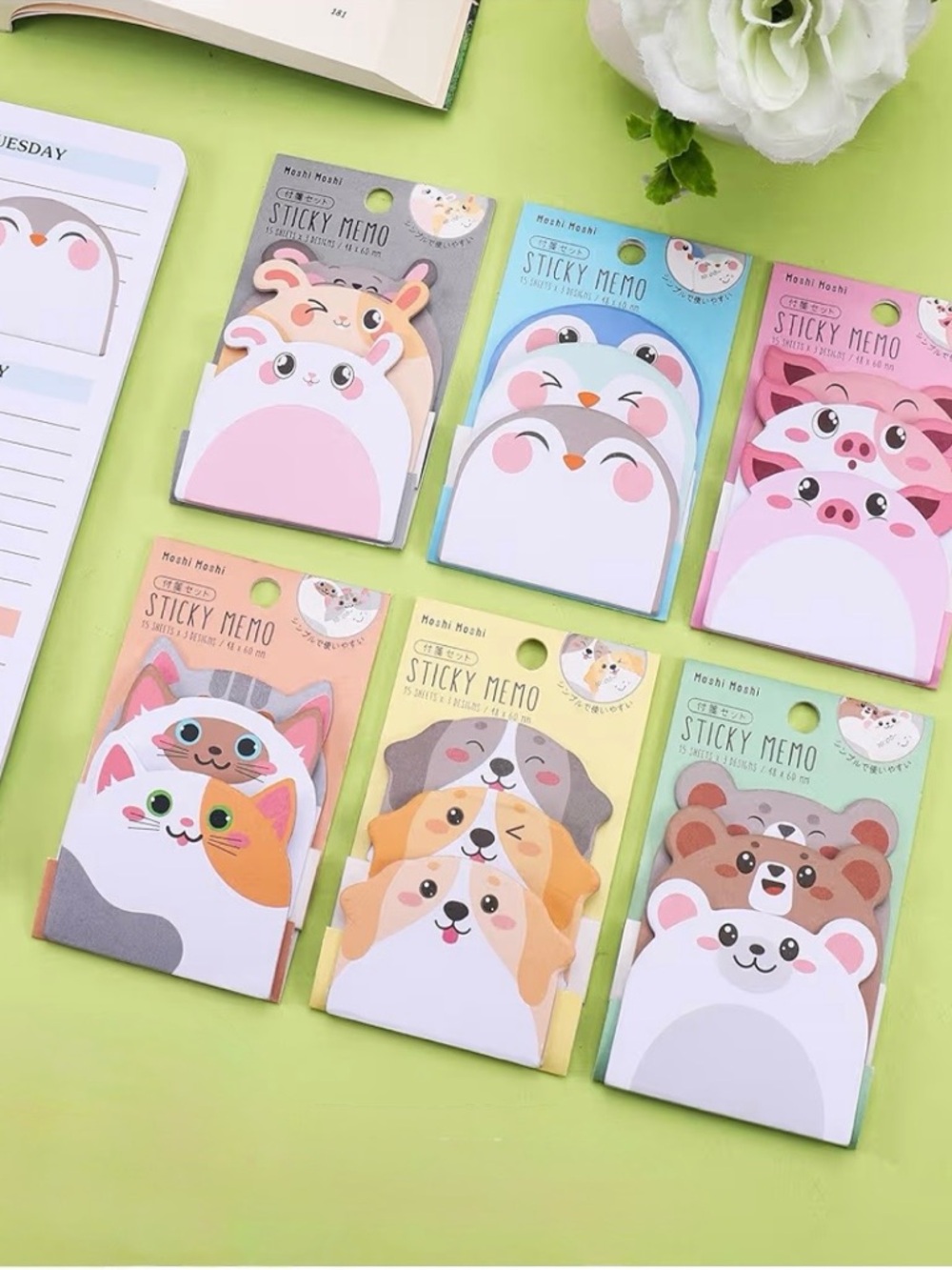1- 3pk animal sticky notes - Picture 2 of 3